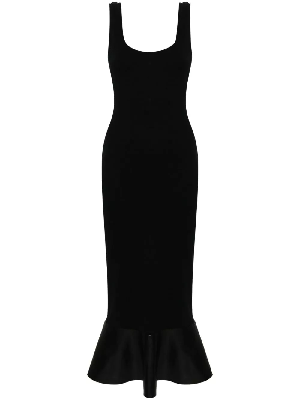 Nanushka peplum-hem ribbed-jersey midi dress Women 0113