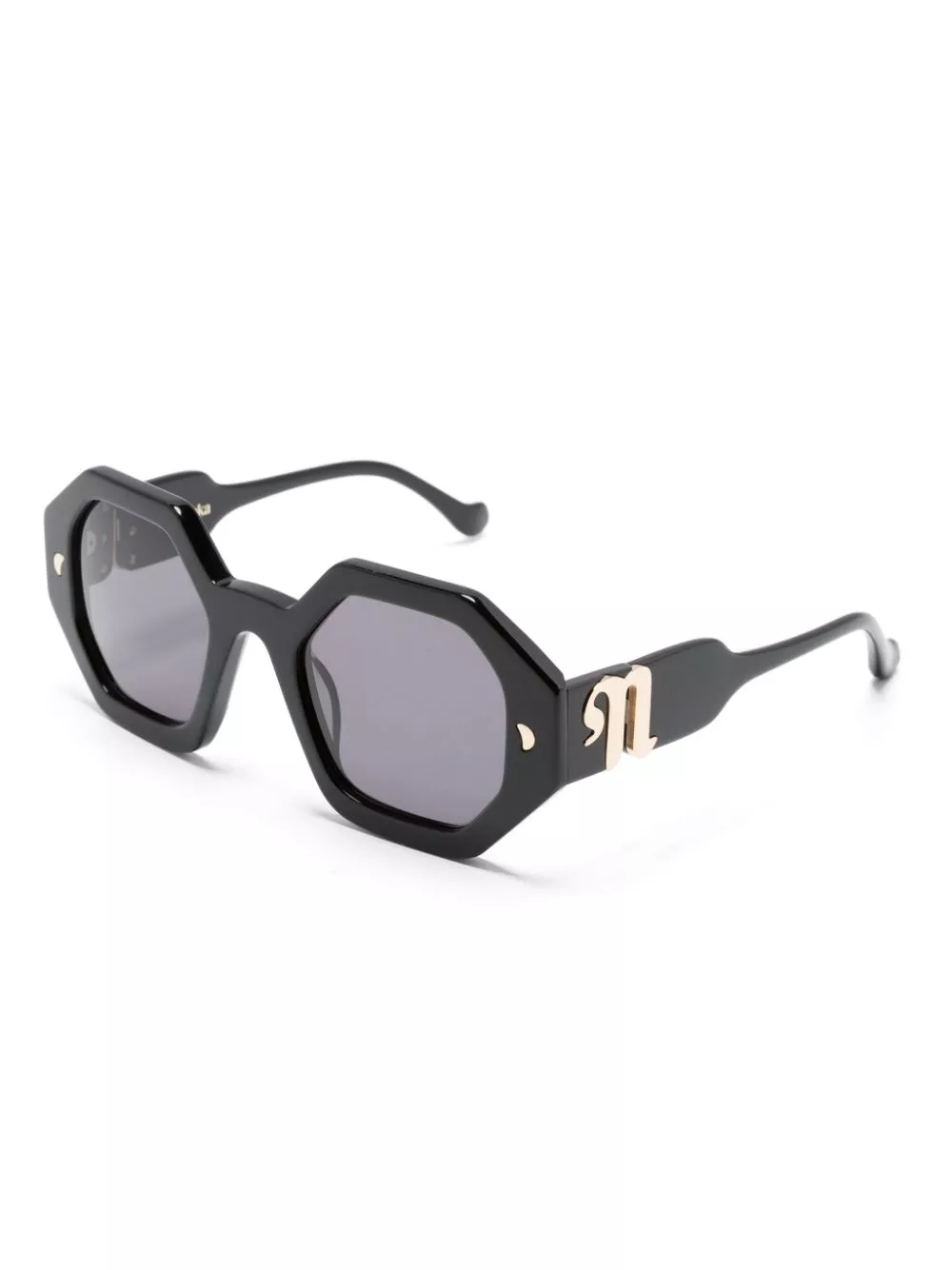 Affordable Nanushka hexagonal-frame logo-plaque sunglasses Men 0118